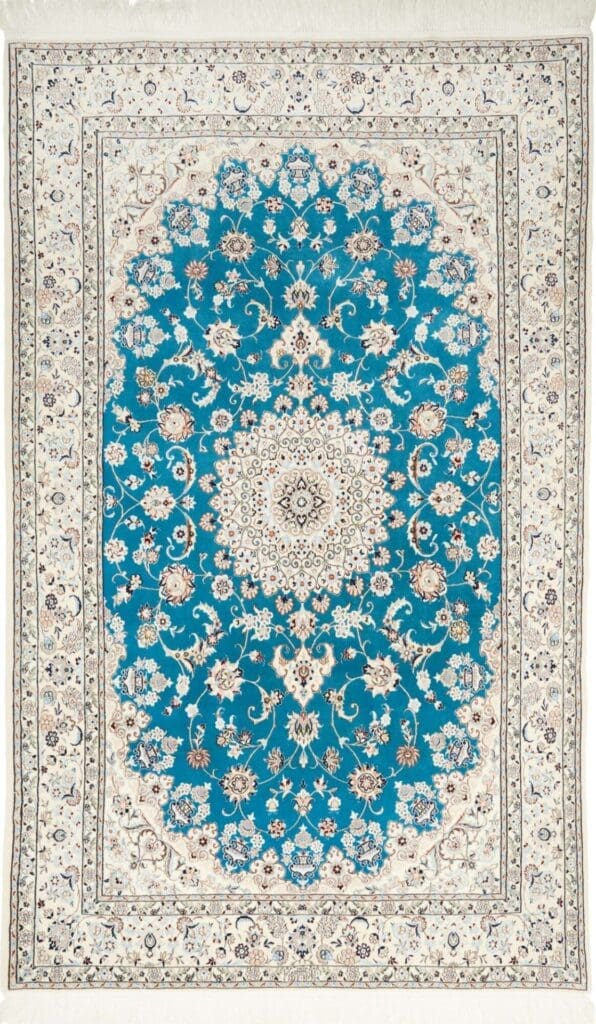 Nain 6La 900K Orientteppich 137 x 216cm, florales Muster, handgeknüpft H1