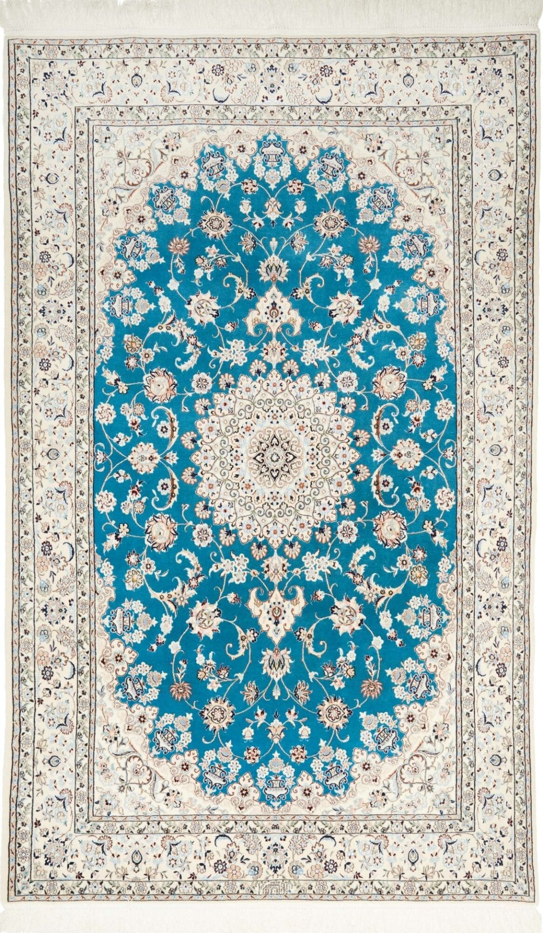 Nain 6La 900K Orientteppich 137 x 216cm, florales Muster, handgeknüpft H1