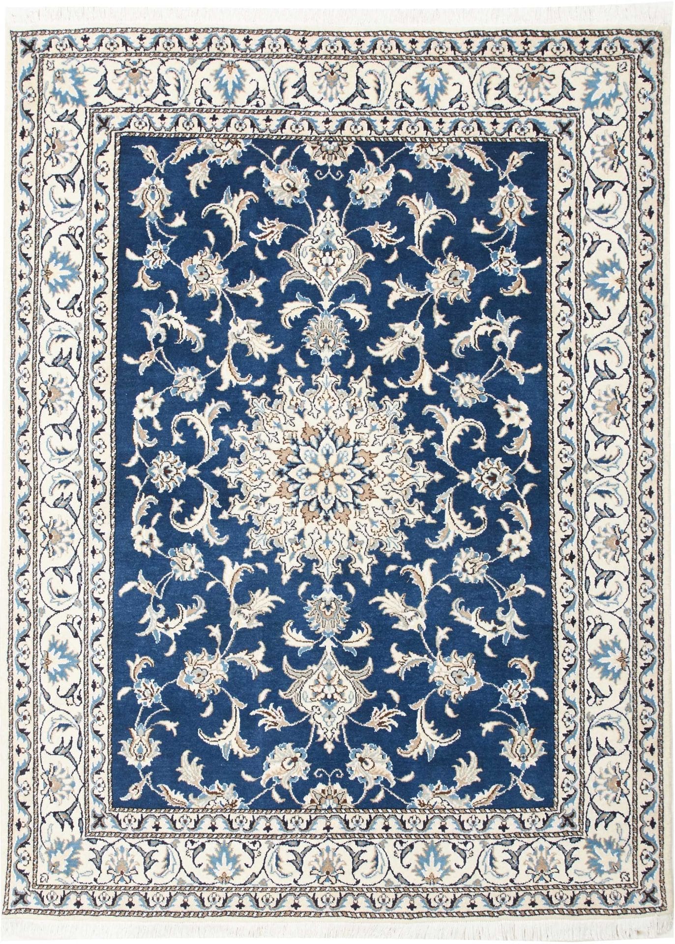 Nain Teppich 153 x 203cm, florales Design, handgeknüpft, Perserteppich