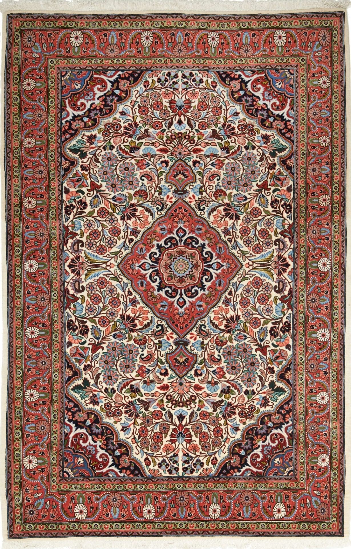 Sarough Teppich 140 x 215 cm, Schurwolle, handgeknüpft, Perserteppich