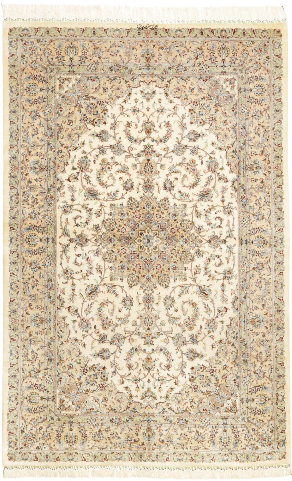 Ghom Teppich 129 x 198 cm, 900.000 Knoten, handgeknüpft, Seide
