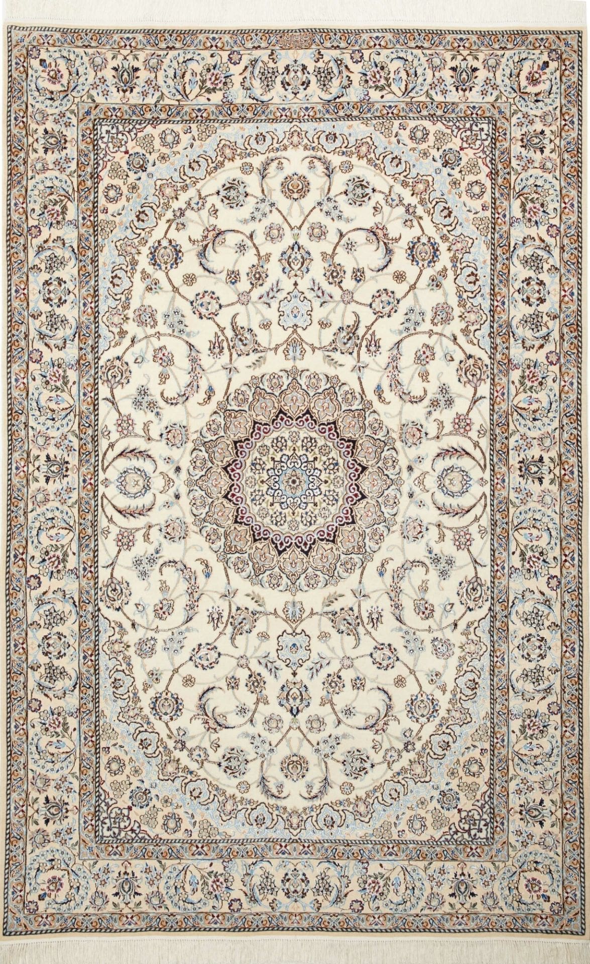 (Verkauft) Nain Orientteppich 133 x 202cm, florale Muster, handgeknüpft