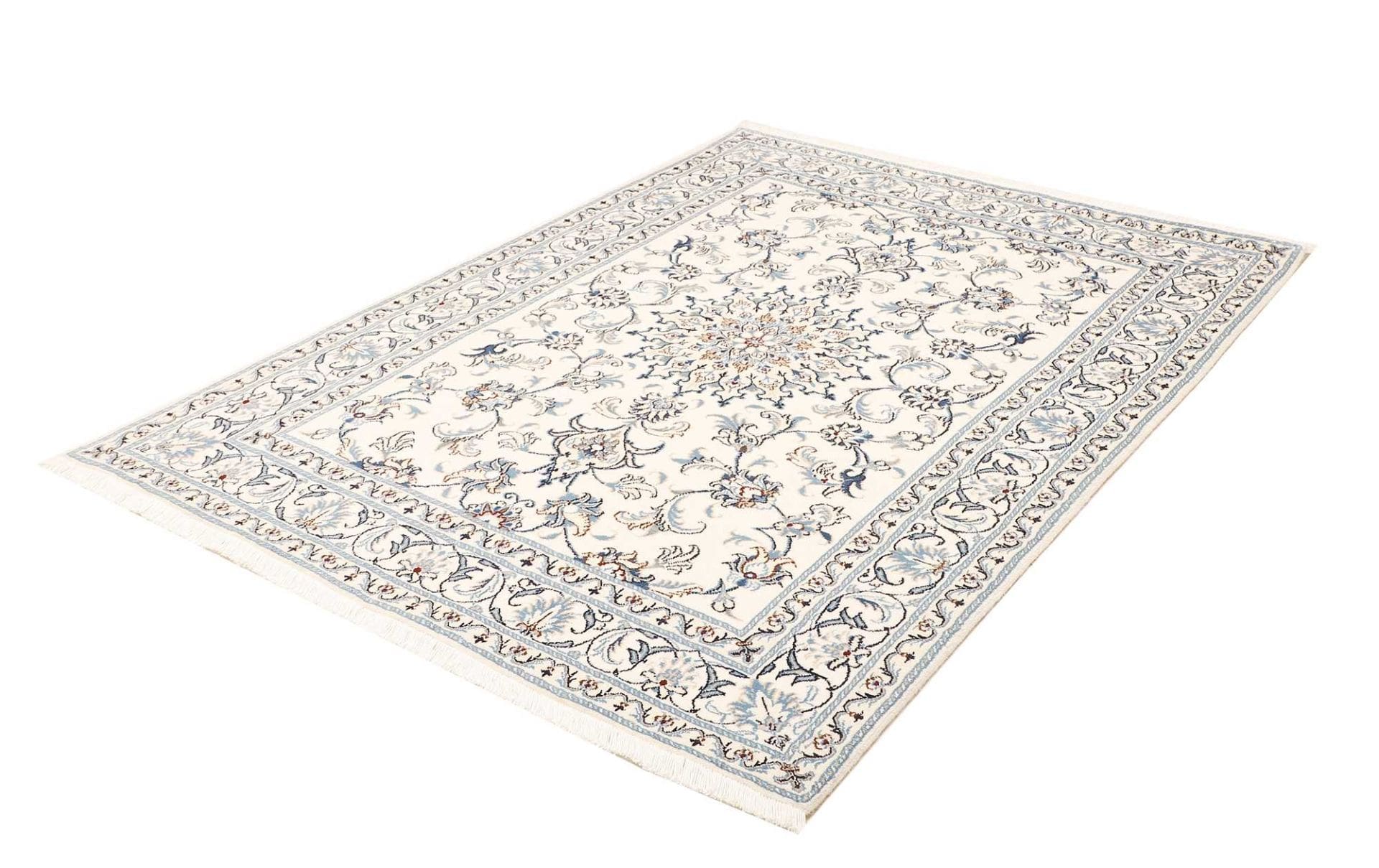 Nain Teppich 155 x 202 cm, florale Muster, handgeknüpft