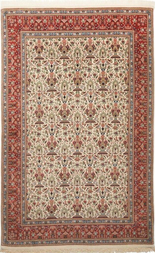 Isfahan Teppich 138 x 211cm, 600K Knoten, handgeknüpft, Perserteppich