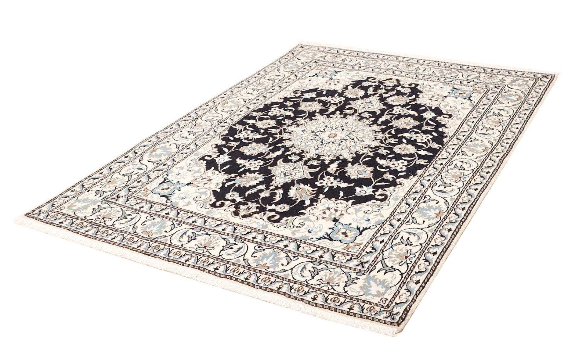 Nain Teppich 147 x 206cm, florales Muster, handgeknüpft