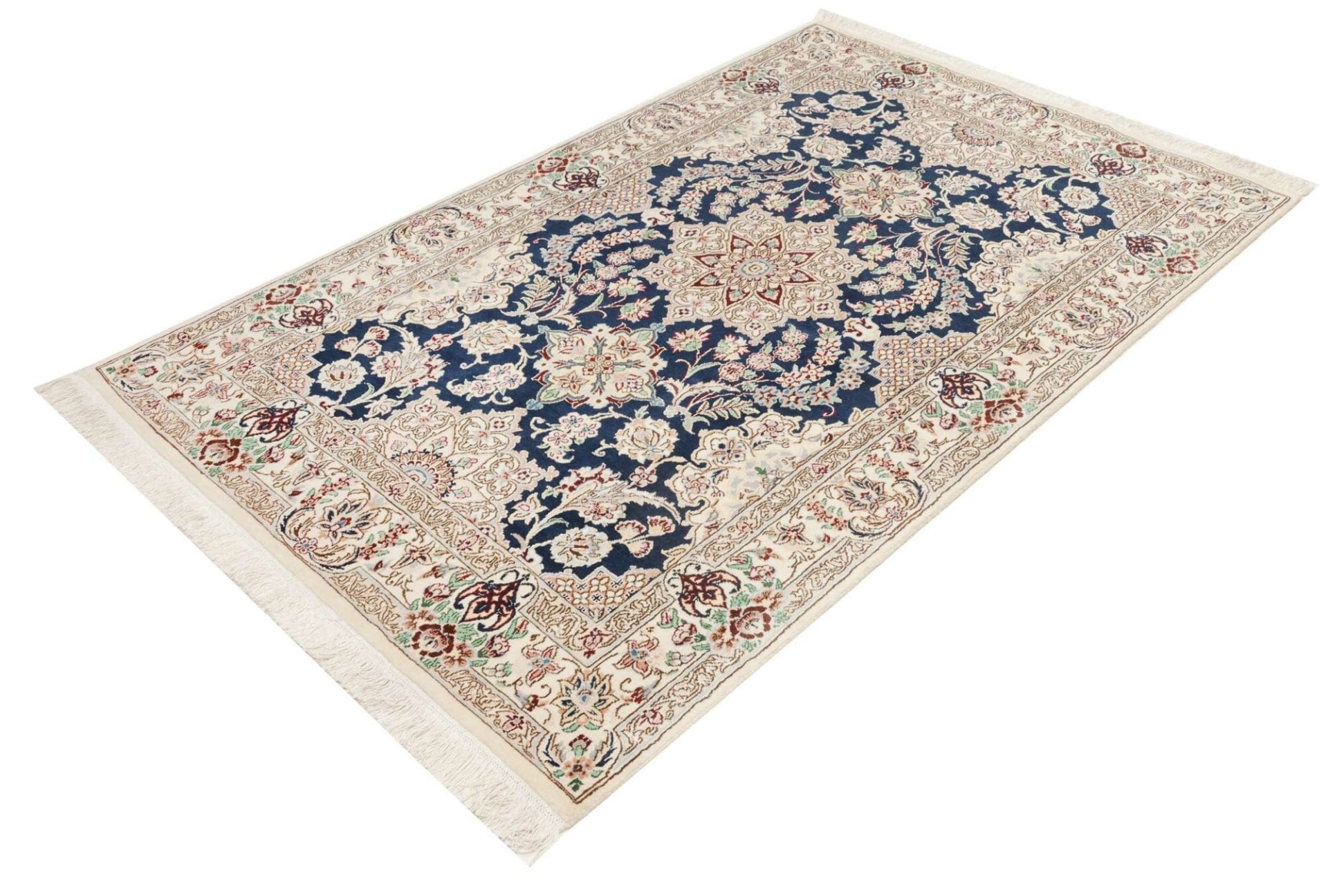 Exklusiver Nain Teppich 127 x 197 cm, Schurwolle, handgeknüpft H1