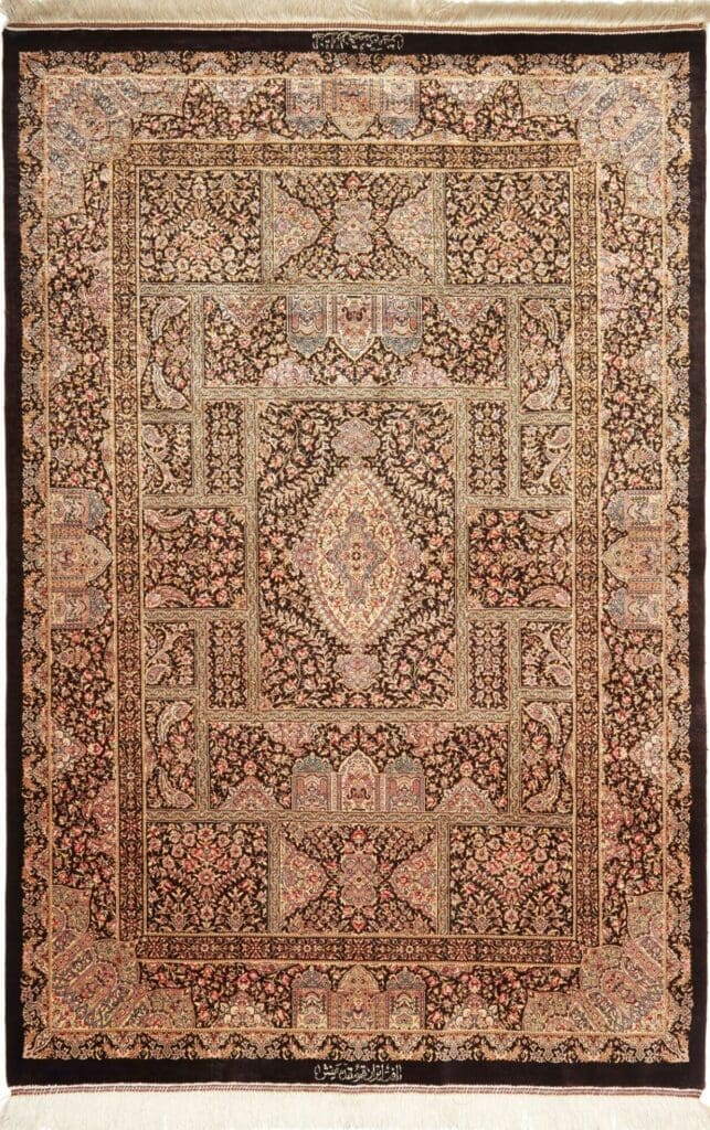Ghom Teppich 107 x 155 cm, edel & handgeknüpft, Seide, Perserteppich