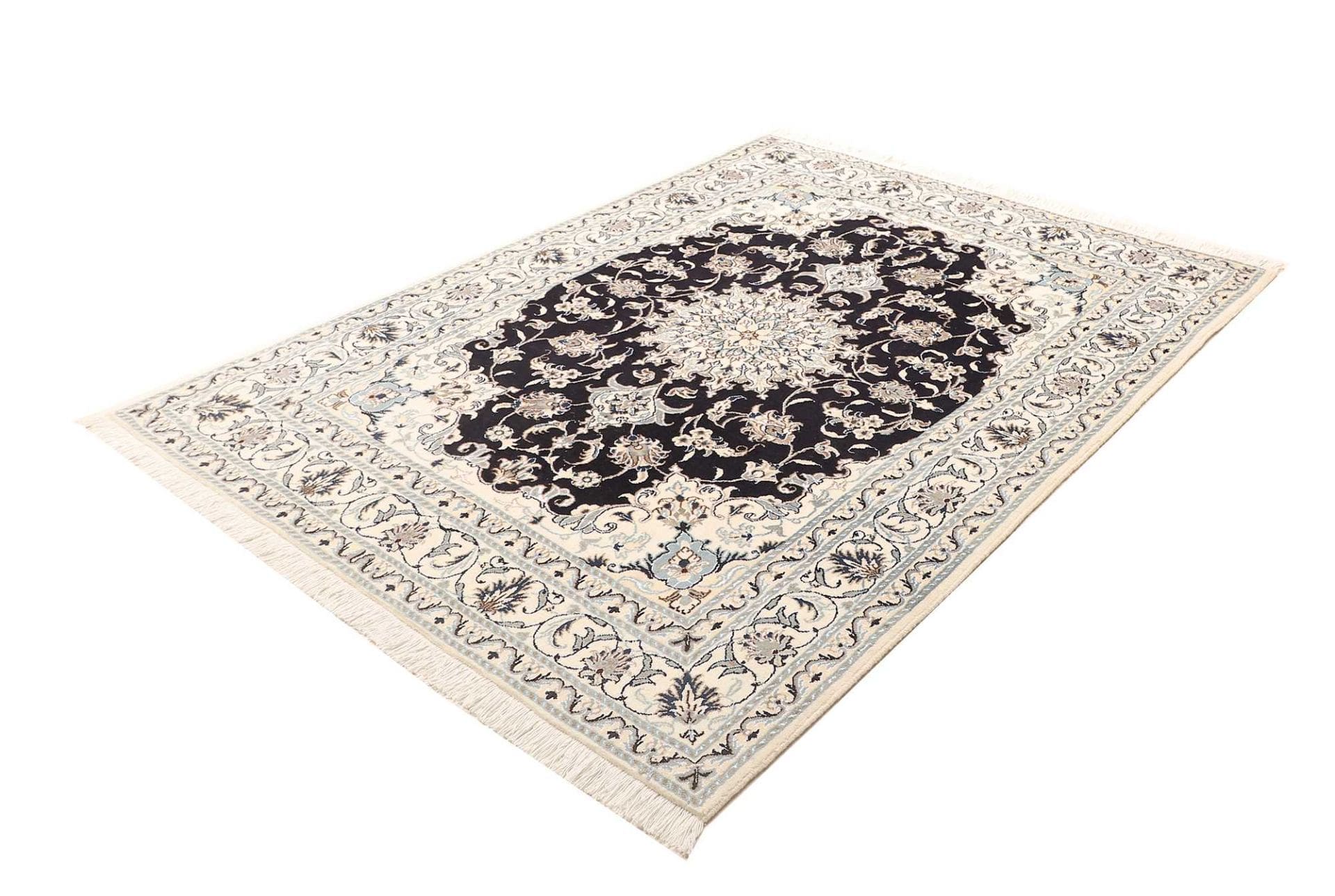 Nain Teppich 153 x 205cm, florale Muster, handgeknüpft, Perserteppich