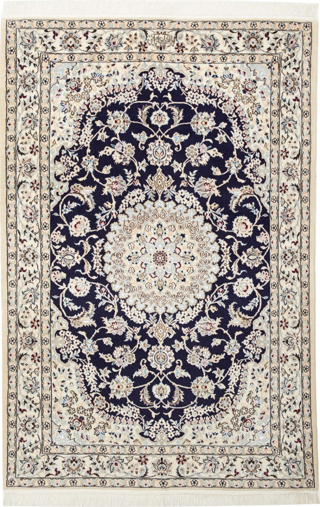Nain Teppich 6La 105 x 155 cm, florale Muster, handgeknüpft