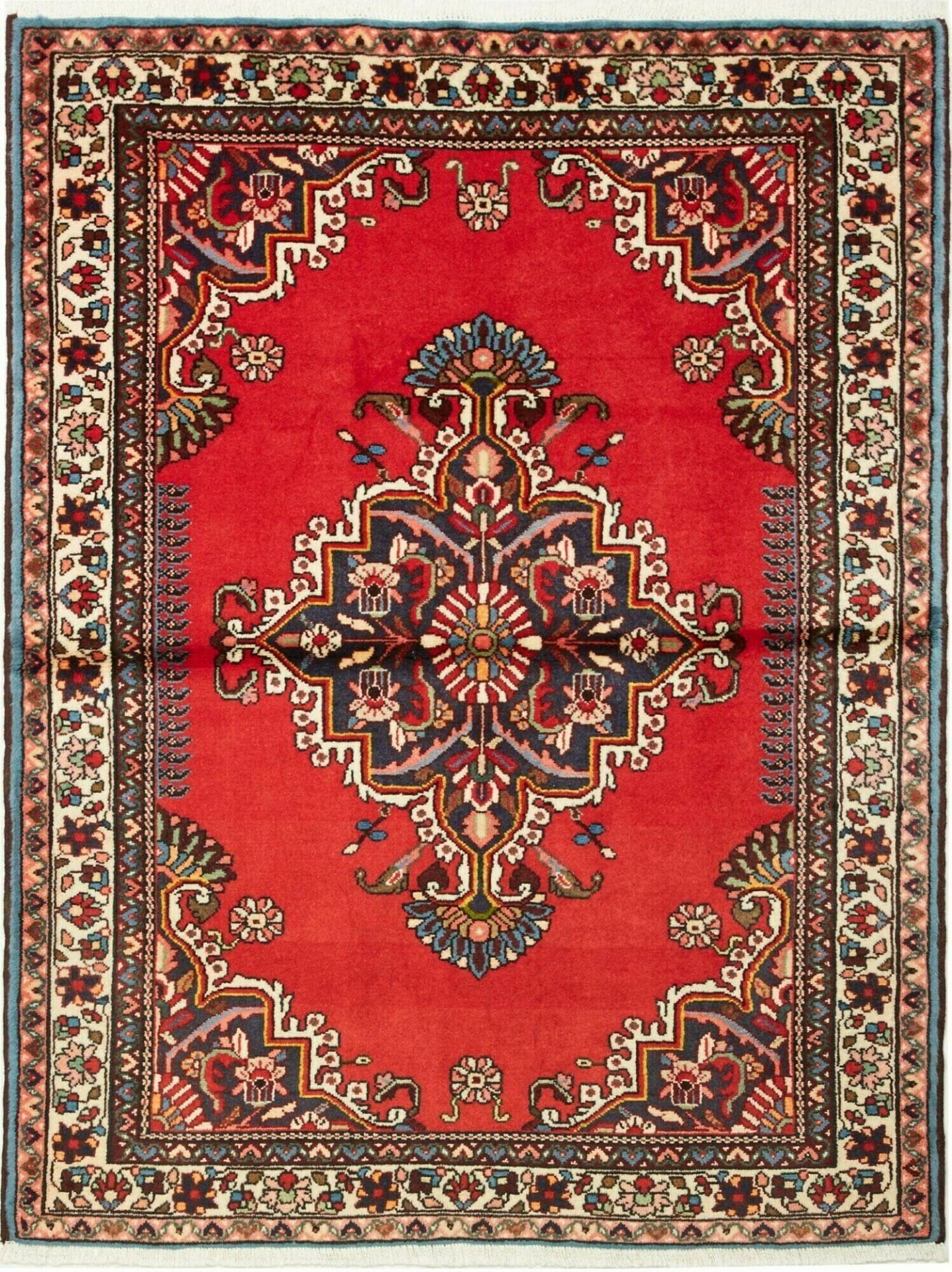 Orientteppich Hamadan 114 x 143 cm, Schurwolle, geometrisch, handgeknüpft