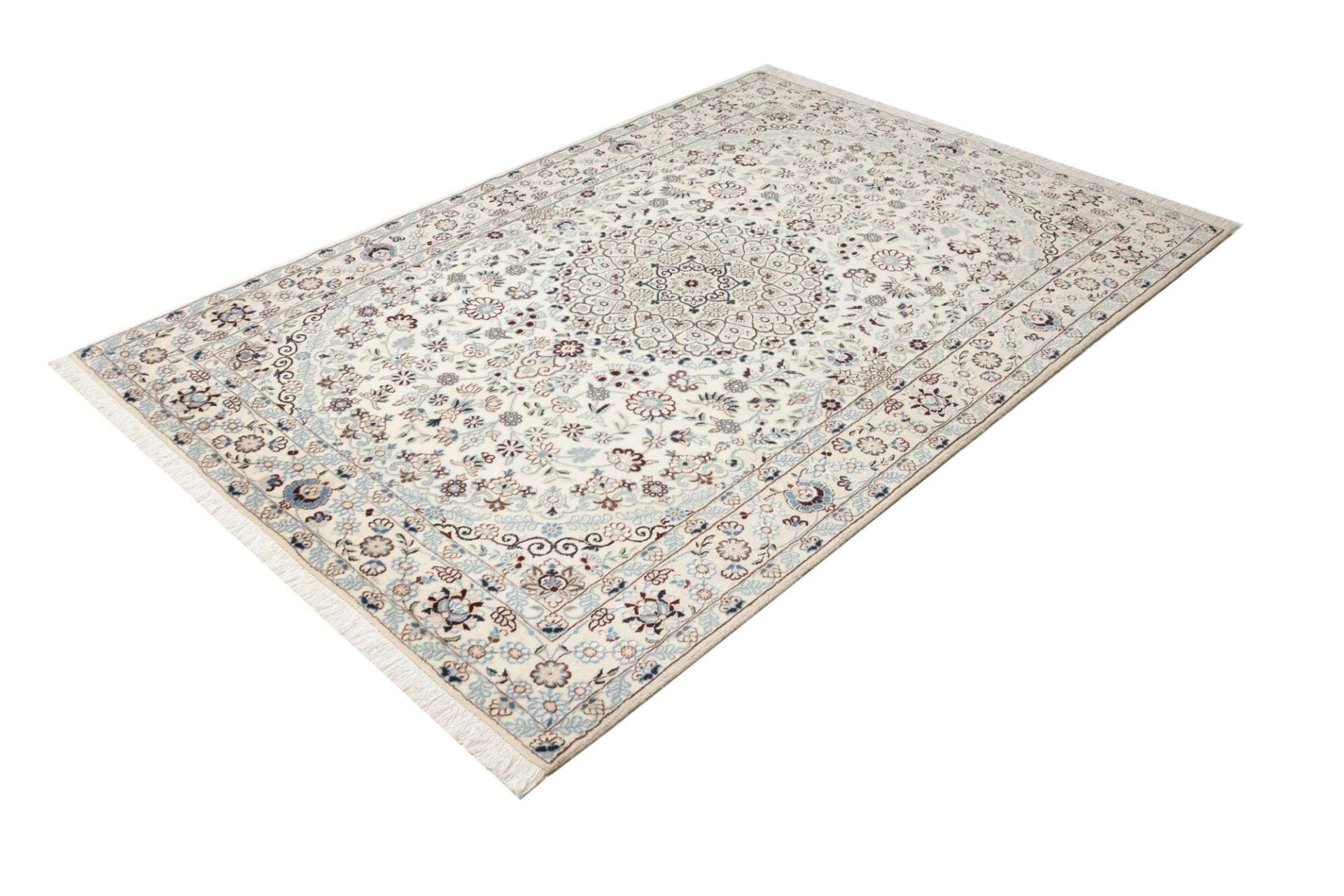Nain Teppich 133 x 213cm, florale Muster, Schurwolle, handgeknüpft