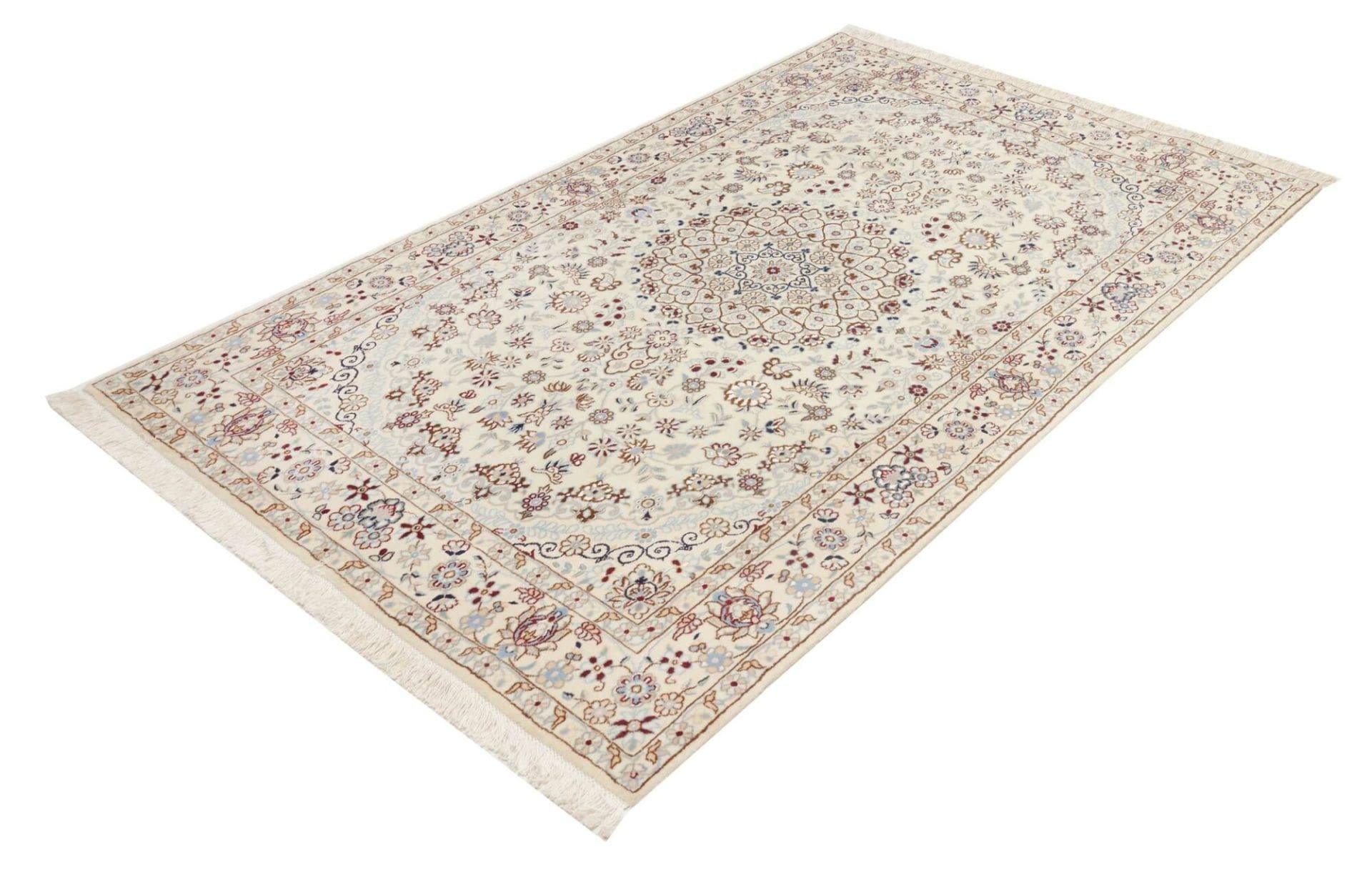 Nain Teppich 131 x 208 cm – Handgeknüpft, florales Design, Perserteppich