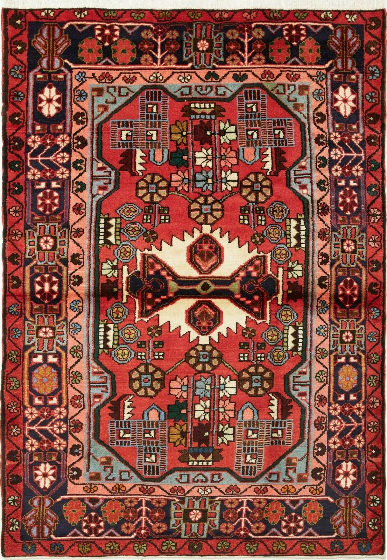 Hamadan Teppich 113 x 160cm, Herati-Muster, Schurwolle, handgeknüpft