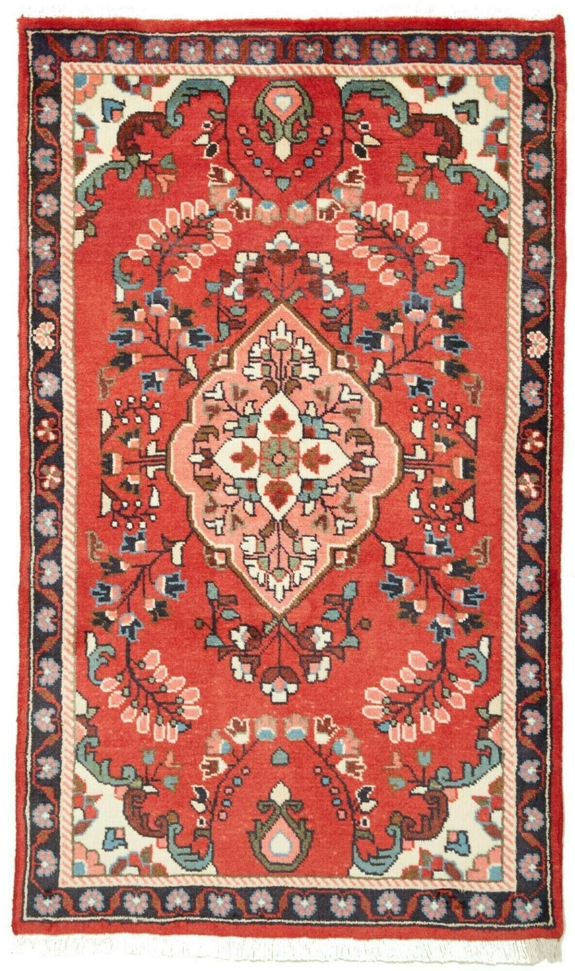 Hamadan Teppich 84 x 137cm, Herati-Muster, aus Schurwolle, handgeknüpft