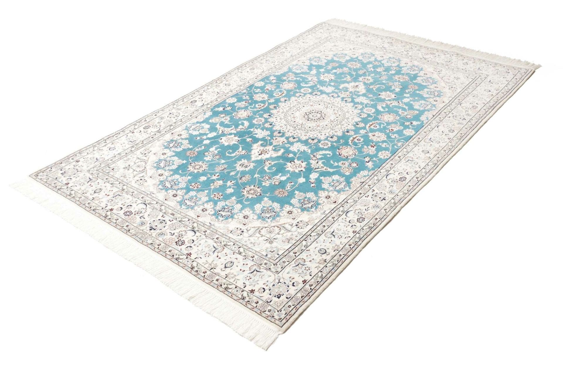 Nain 6La 900K Orientteppich 137 x 216cm, florales Muster, handgeknüpft H1