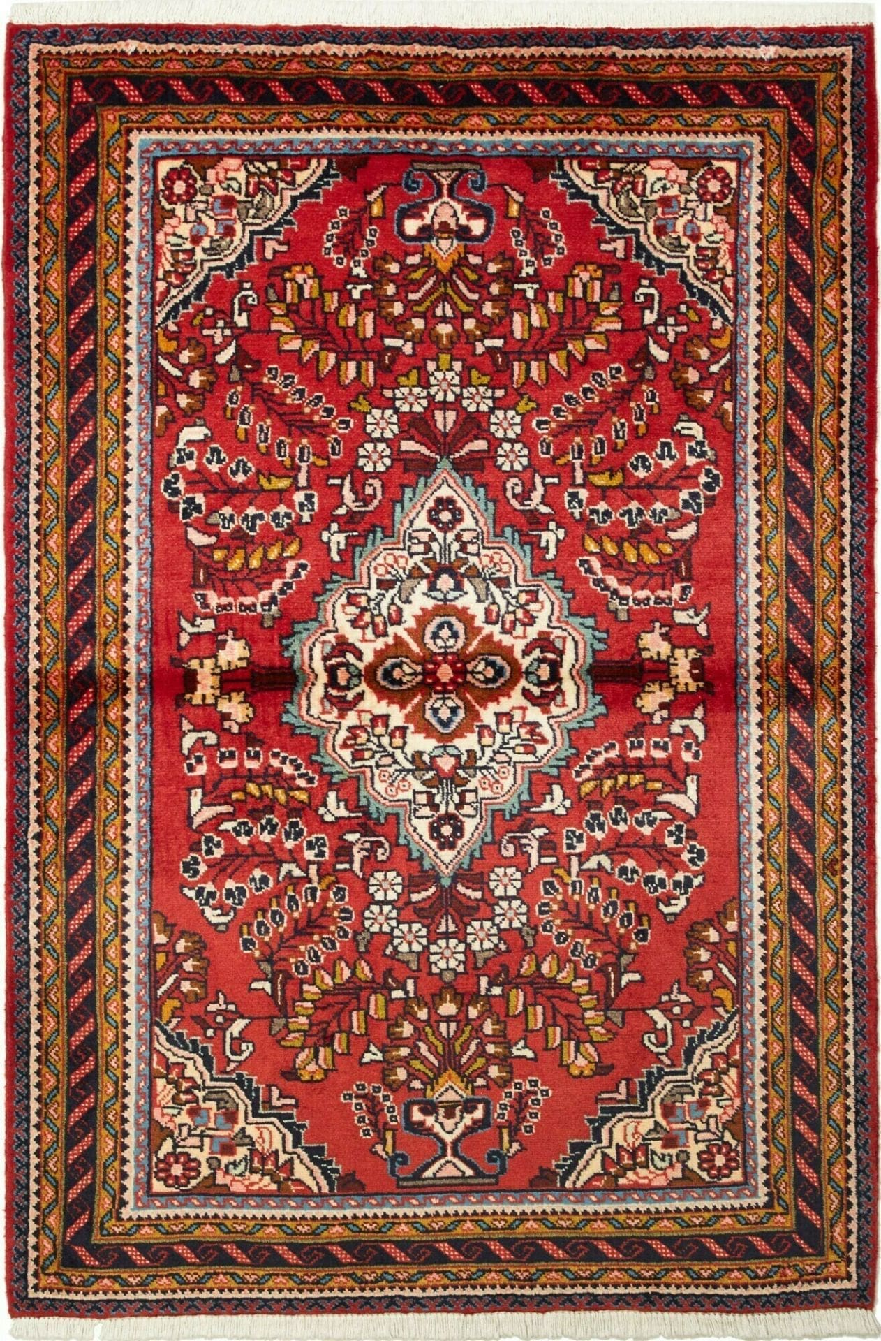 Hamadan Teppich 119 x 170cm, Herati-Muster, Schurwolle, handgeknüpft