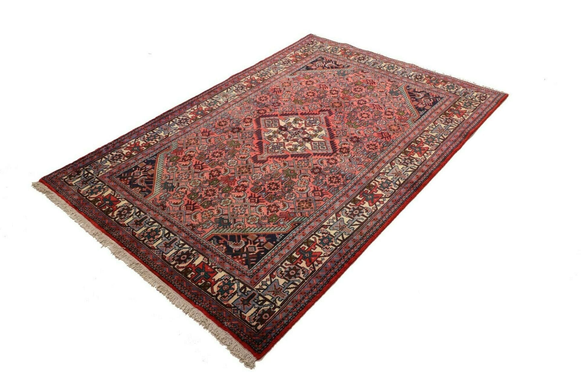 Hamadan Teppich 133 x 190 cm, Herati-Muster, handgeknüpft