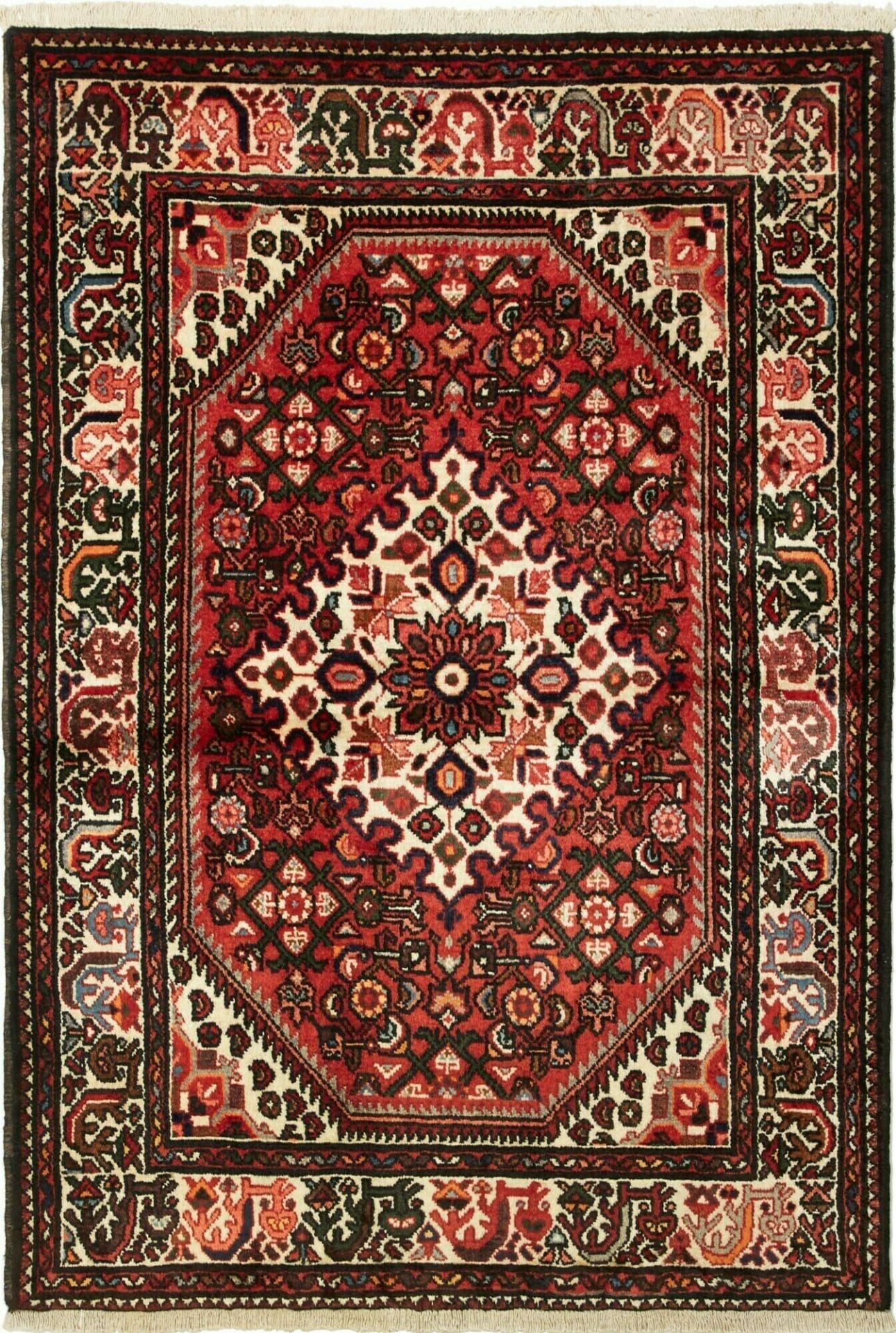 Orientteppich Hamadan 107 x 152 cm, Schurwolle, geometrisch, handgeknüpft