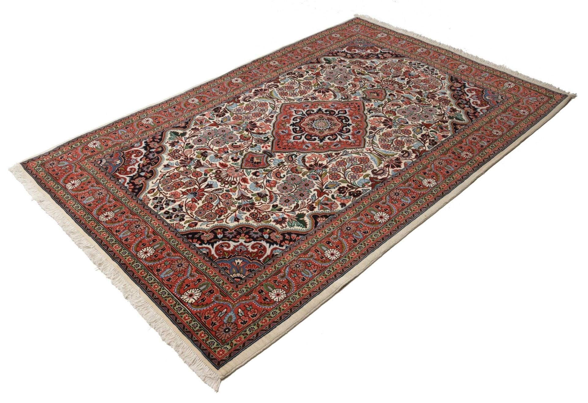 Sarough Teppich 140 x 215 cm, Schurwolle, handgeknüpft, Perserteppich