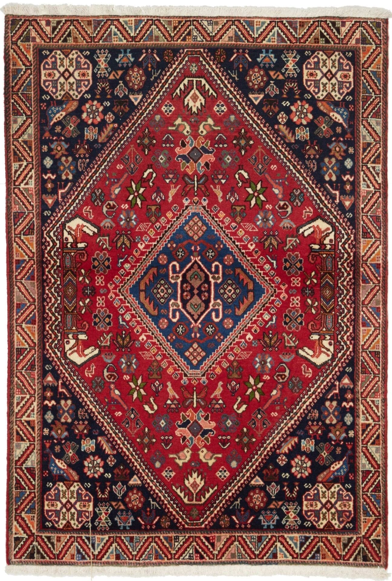 Abadeh Teppich 101 x 144 cm, handgeknüpft, aus Schurwolle, Perserteppich