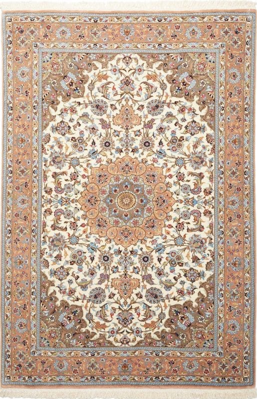 Isfahan Teppich 102 x 149cm, 600K Knoten, Schurwolle, handgeknüpft