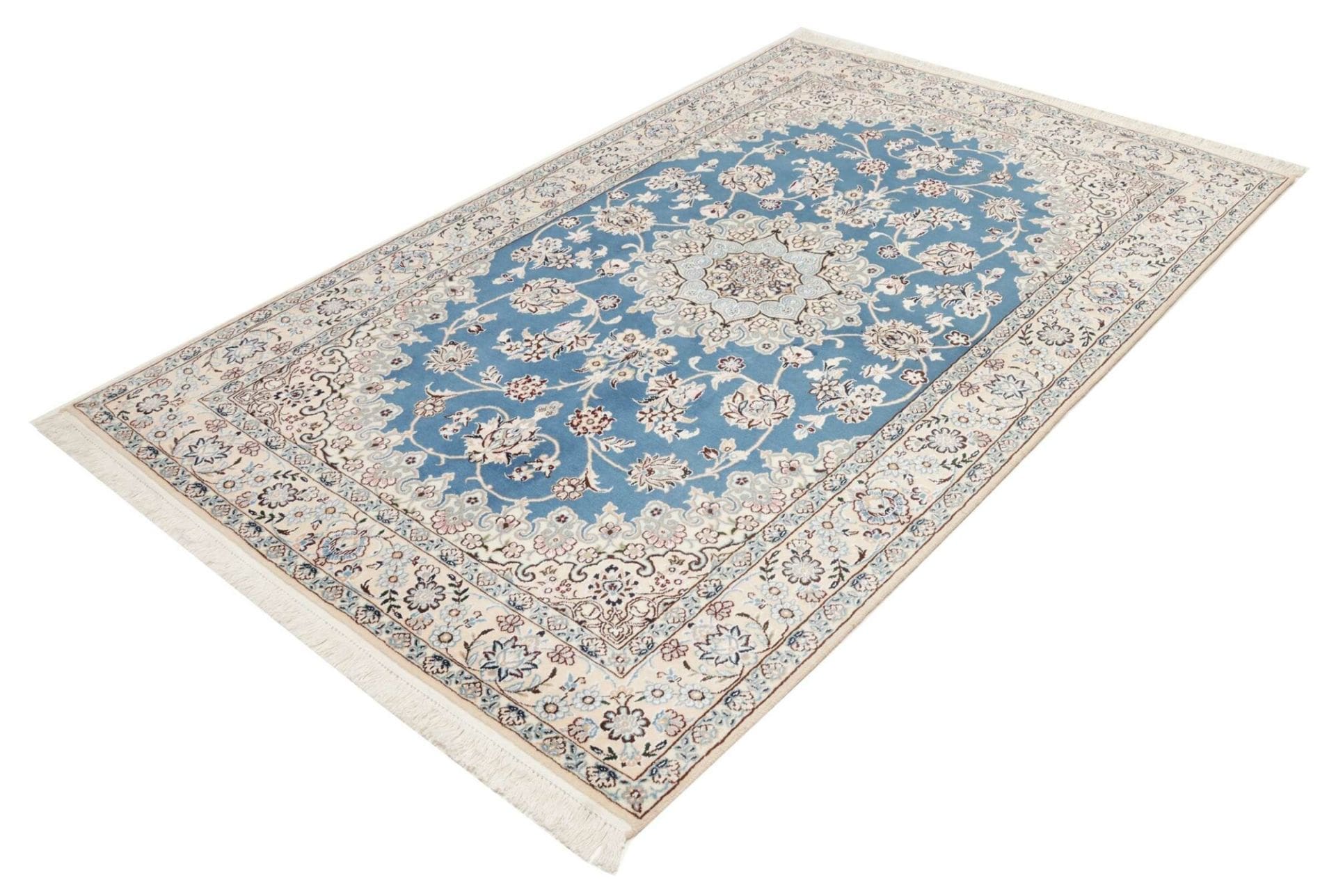 Orientteppich Nain 140 x 214cm | Handgeknüpft, Schurwolle, floral