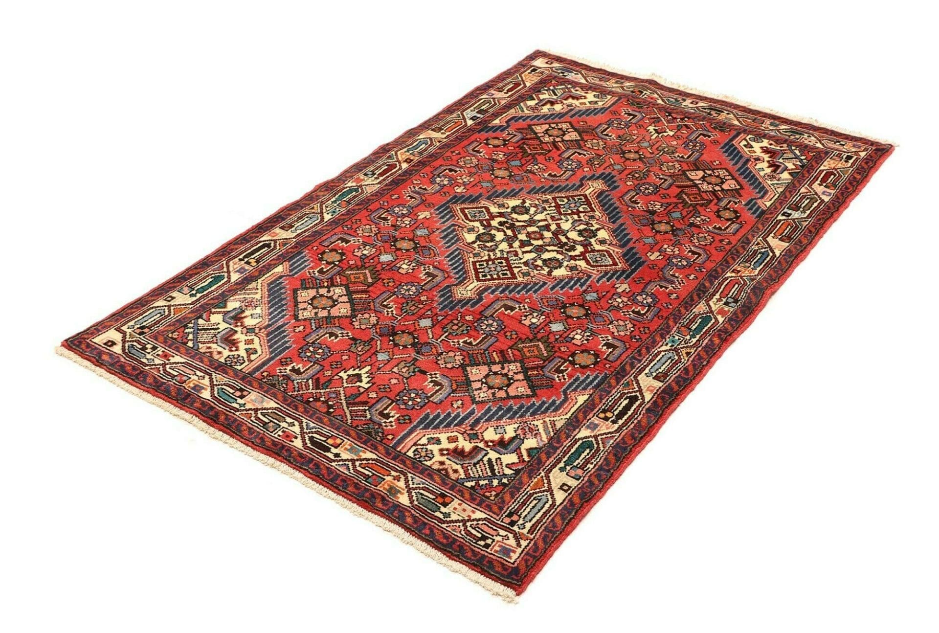 Orientteppich Hamadan 103 x 158 cm, Schurwolle, Handgeknüpft