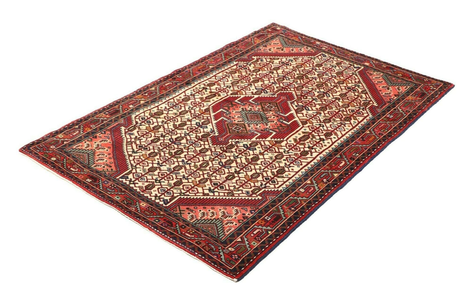 Orientteppich Hamadan 106 x 152 cm - Herati-Muster, handgeknüpft