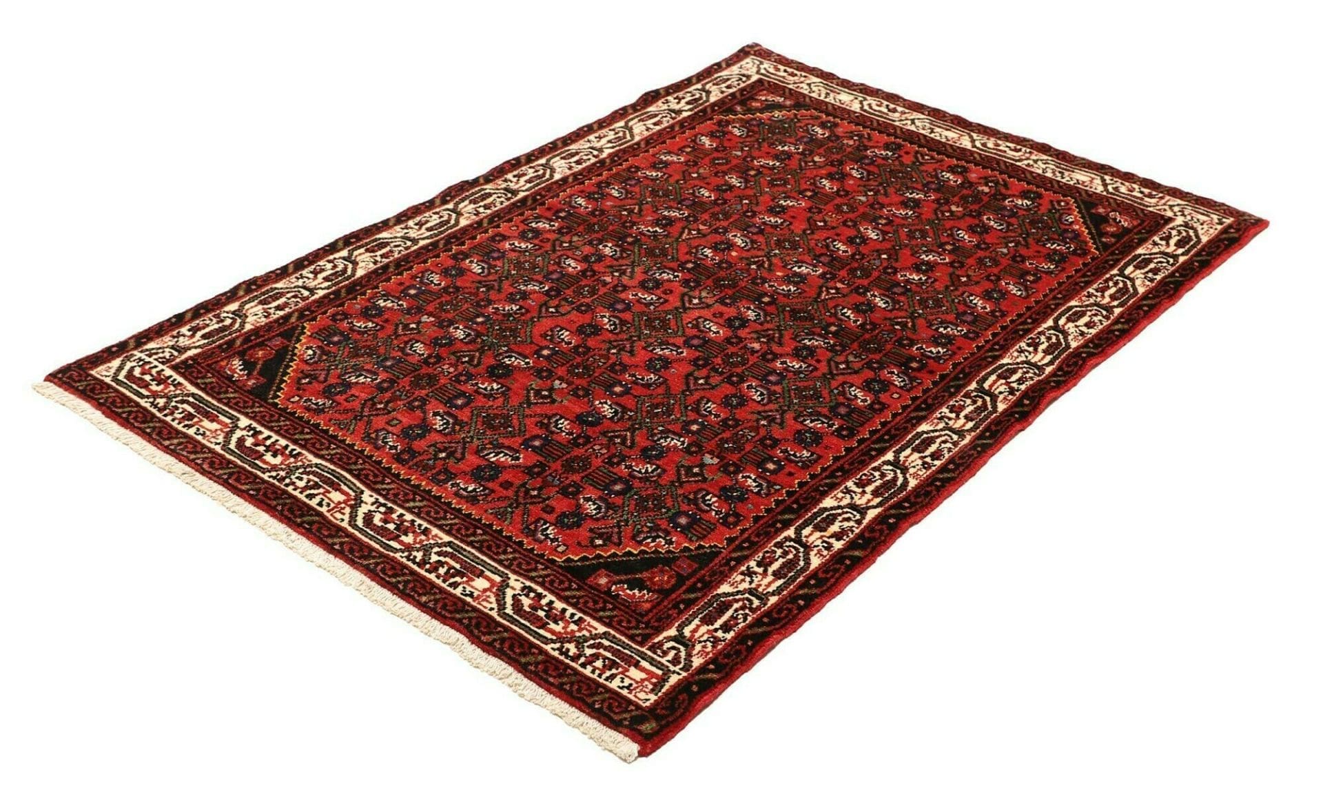 Hamadan Teppich 107 x 157cm, Schurwolle, Herati-Muster, handgeknüpft