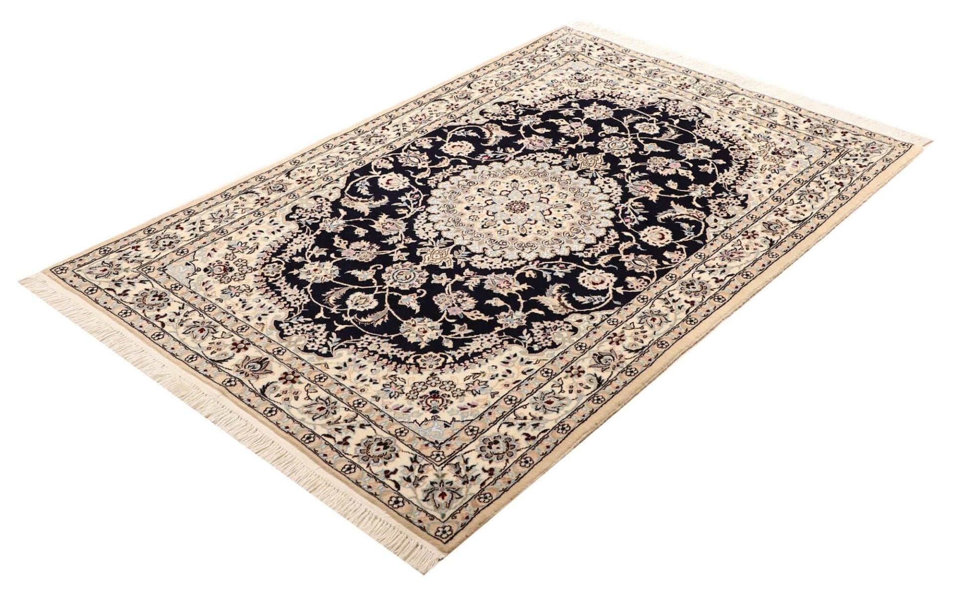 Nain Teppich 6La 105 x 155 cm, florale Muster, handgeknüpft