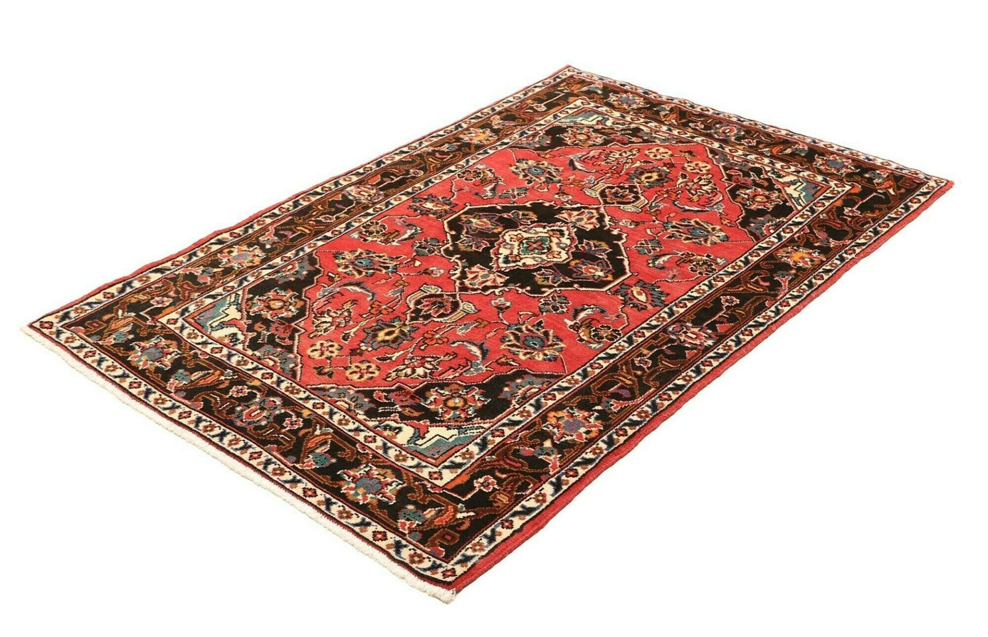 Orientteppich Hamadan 111 x 160cm, Schurwolle, geometrisches Muster, handgeknüpft