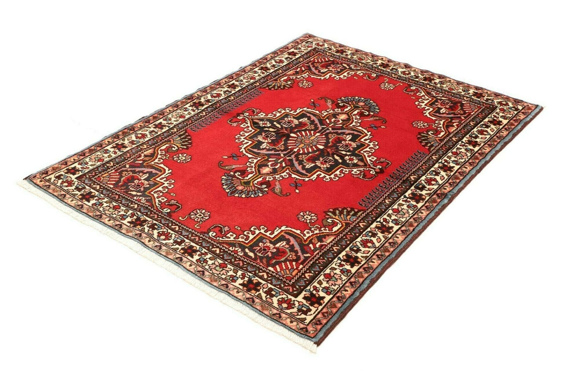 Orientteppich Hamadan 114 x 143 cm, Schurwolle, geometrisch, handgeknüpft