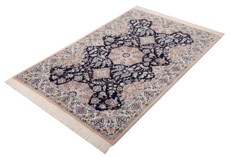 Nain Teppich 107 x 158cm, florales Design, handgeknüpft, Perserteppich