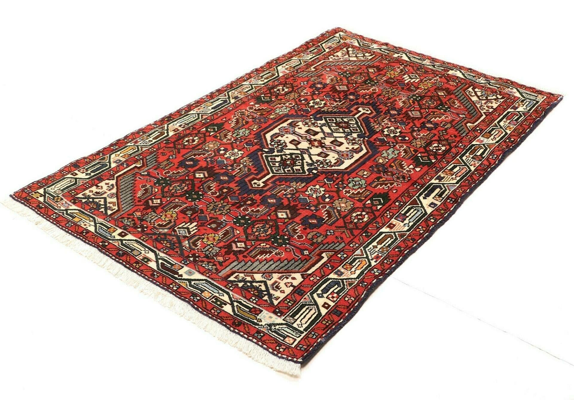 Hamadan Teppich 100 x 150cm, Herati-Muster, handgeknüpft