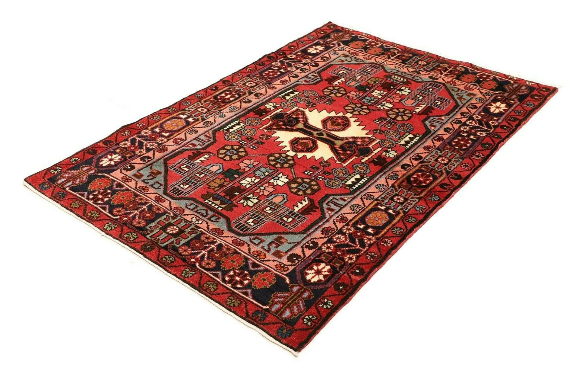 Hamadan Teppich 113 x 160cm, Herati-Muster, Schurwolle, handgeknüpft