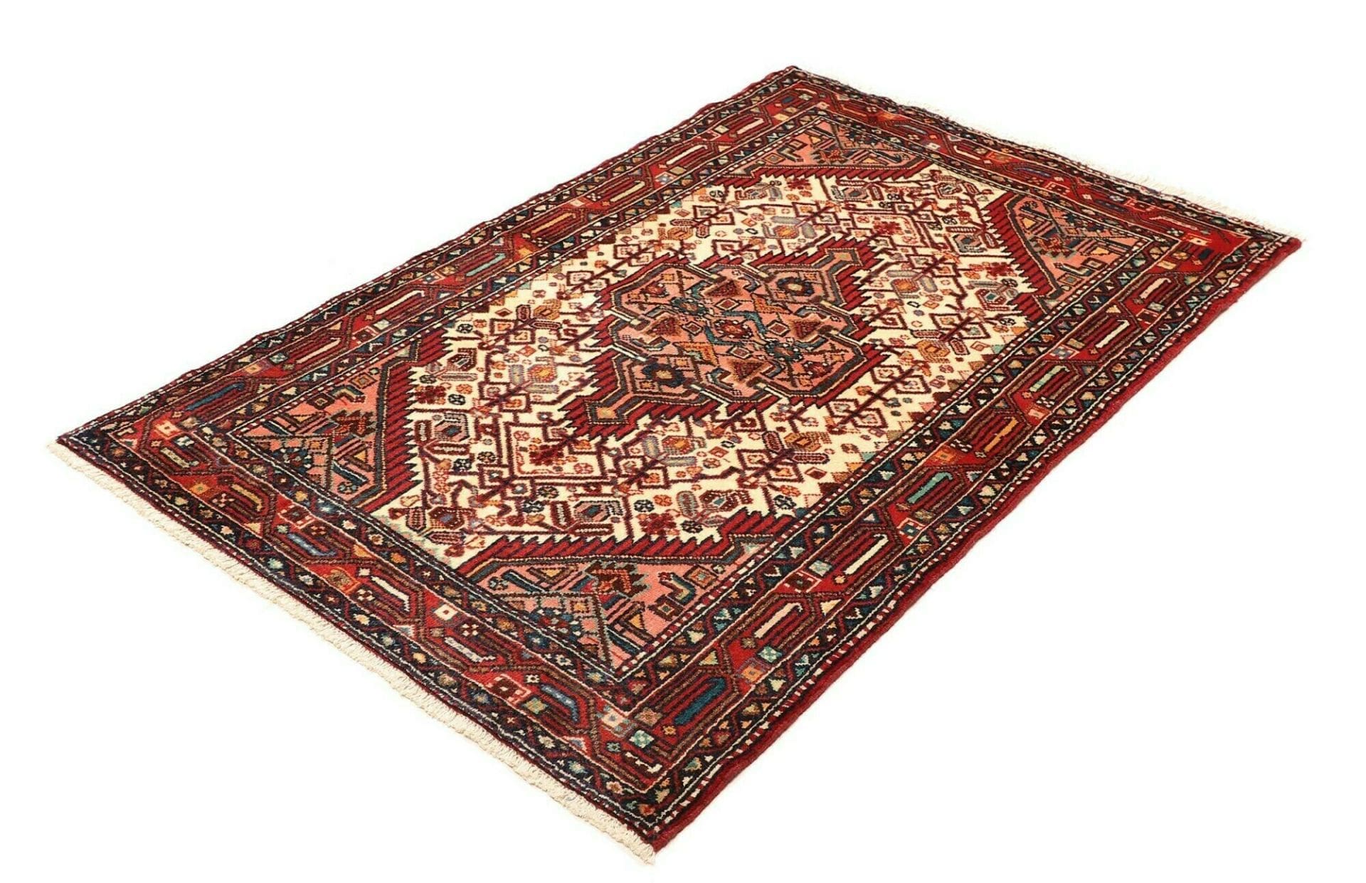 Hamadan Teppich 108 x 159cm mit Herati-Muster, handgeknüpft