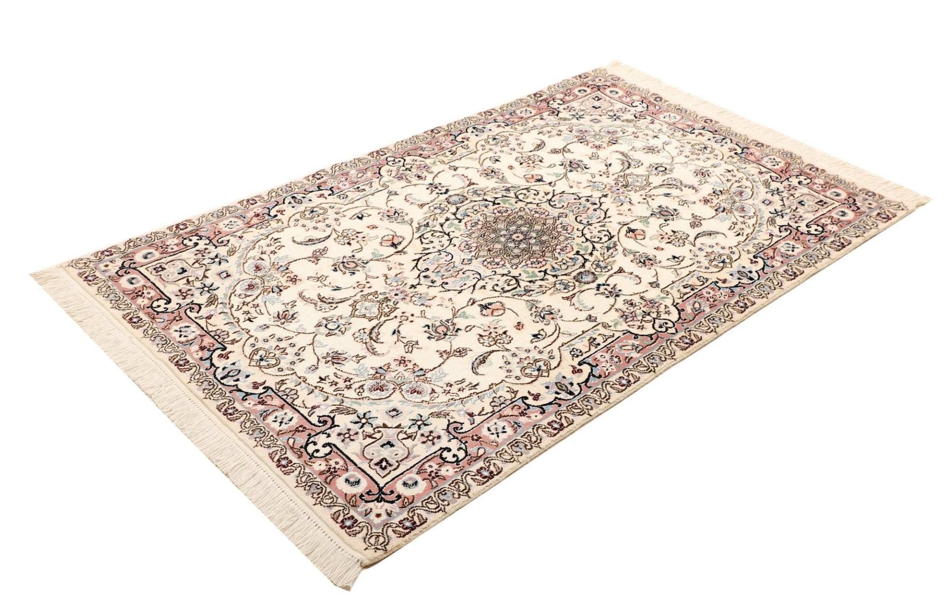 Nain Teppich 106 x 153cm, florales Design, handgeknüpft
