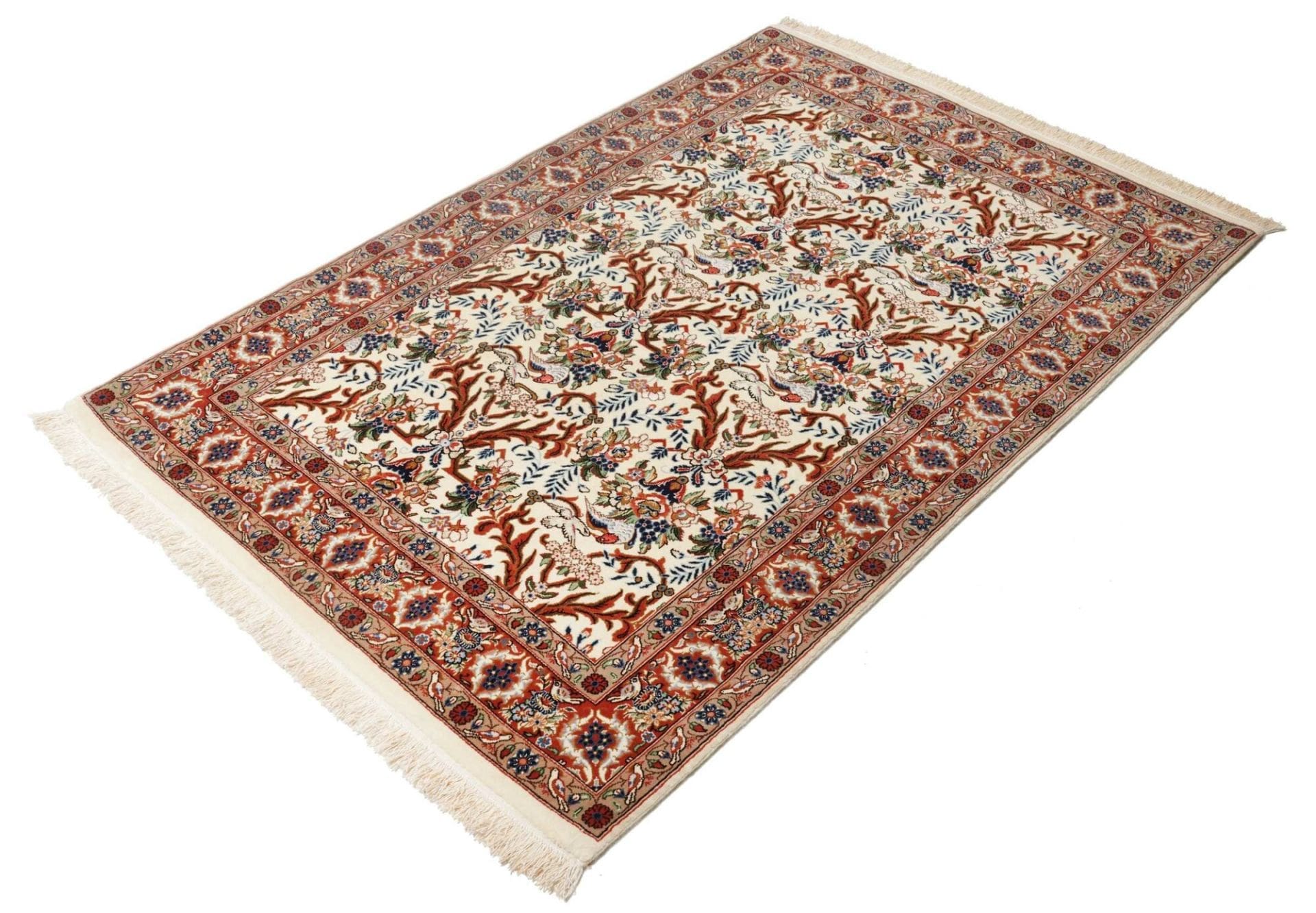 Isfahan Teppich 108 x 156cm, handgeknüpft, 600.000 Knoten