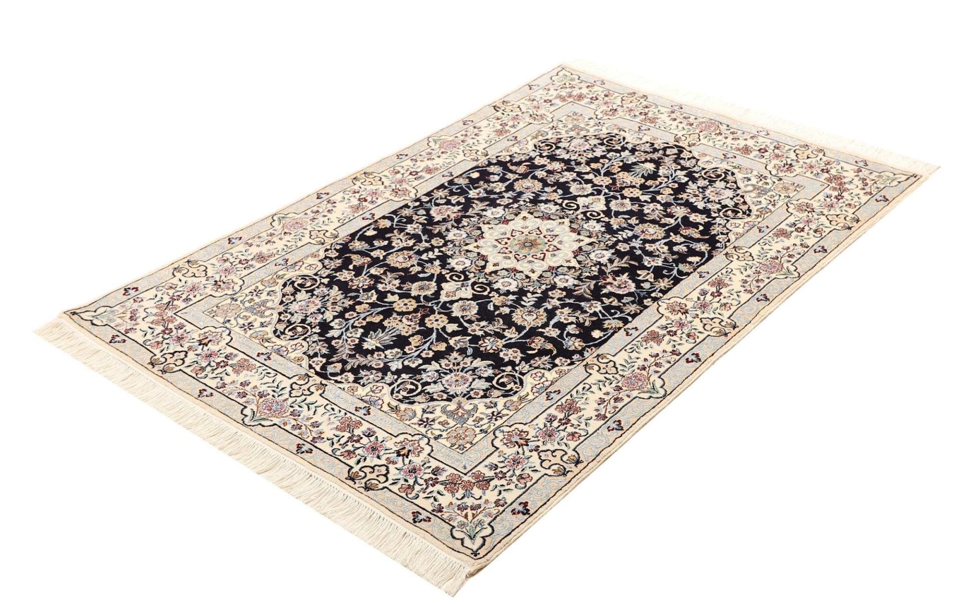 Nain 6La 106 x 155cm Perserteppich handgeknüpft, florale Muster