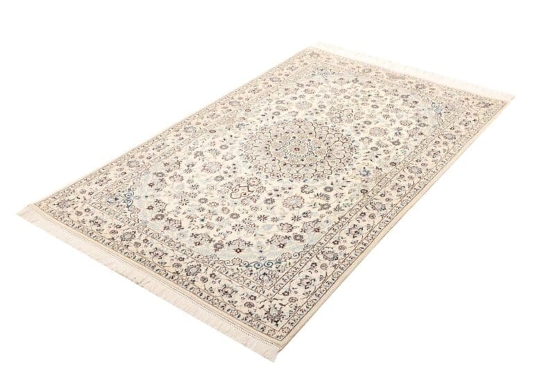 Nain Teppich 103 x 156cm, florales Muster, handgeknüpft, Perserteppich