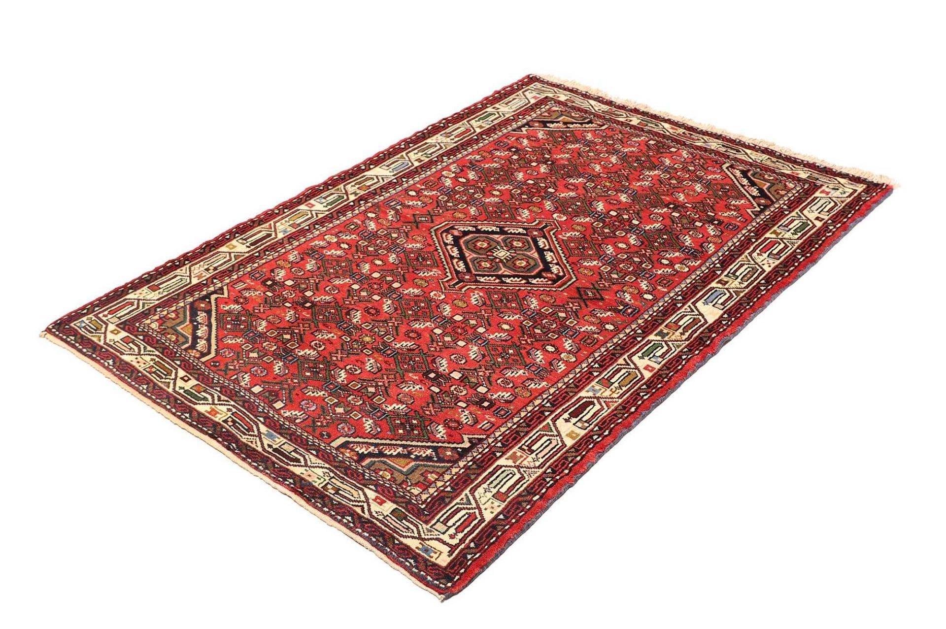Handgeknüpfter Hamadan Teppich 108 x 155 cm, Schurwolle, Herati-Muster