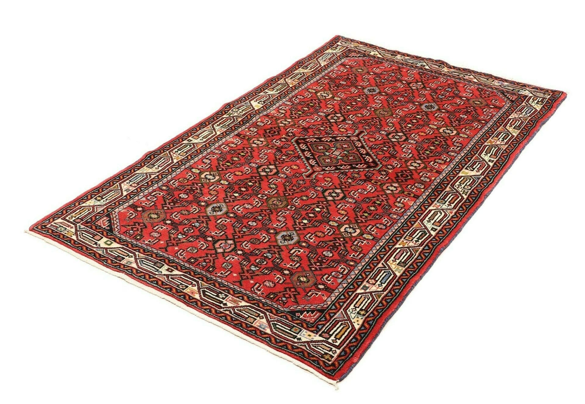 Hamadan Teppich 104 x 160 cm, Herati-Muster, handgeknüpft