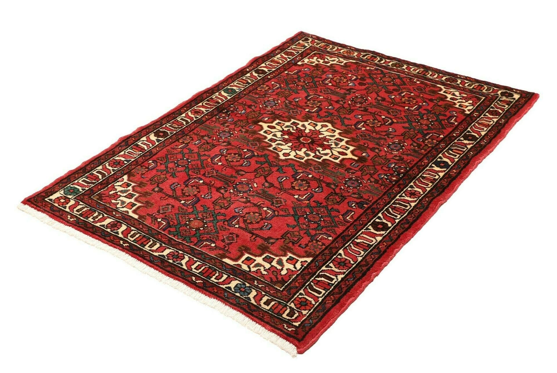 Hamadan Teppich 109 x 152cm, Herati-Muster, Schurwolle, handgeknüpft