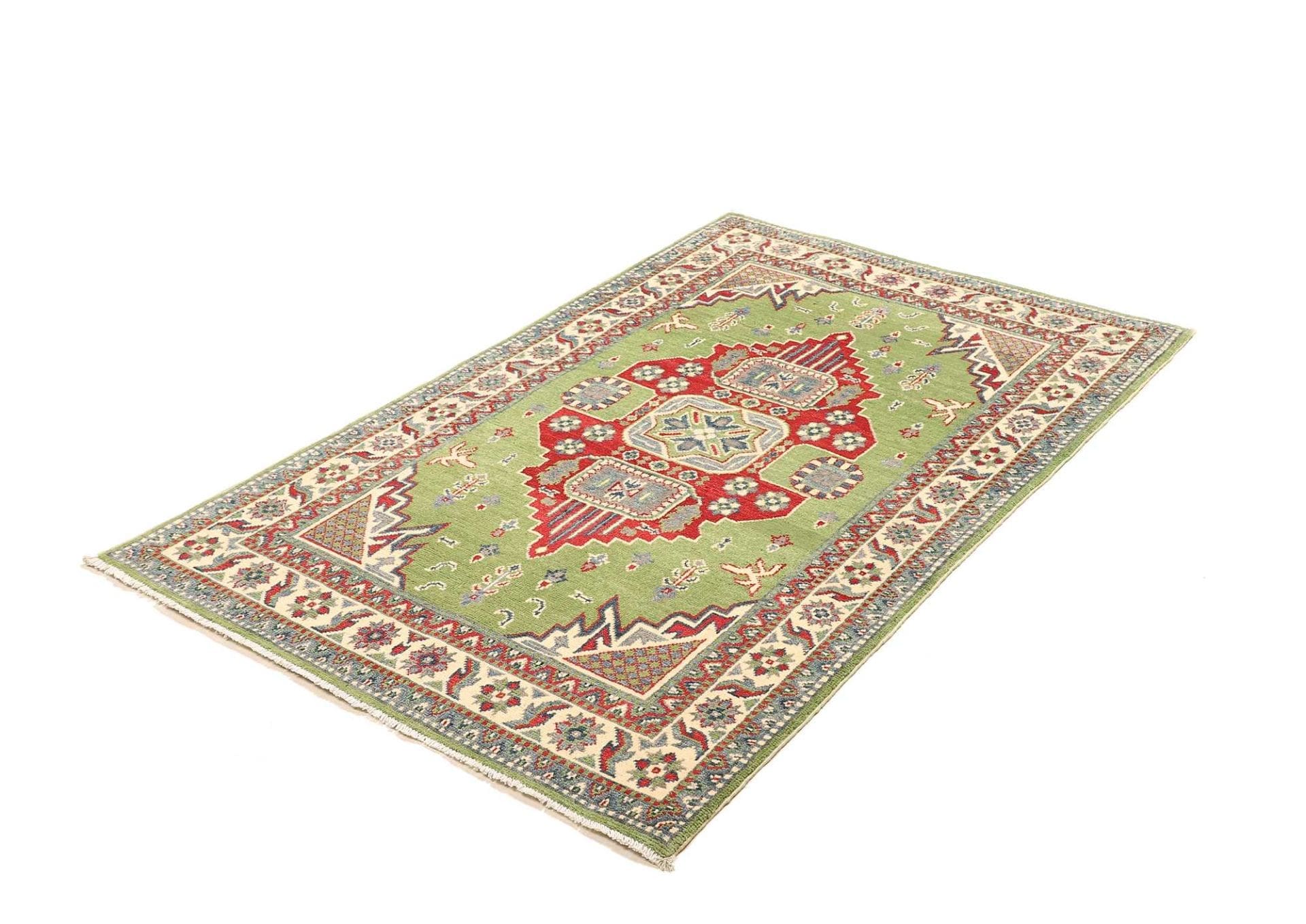 Kazak Orientteppich 100 x 152 cm, geometrisches Muster, handgeknüpft