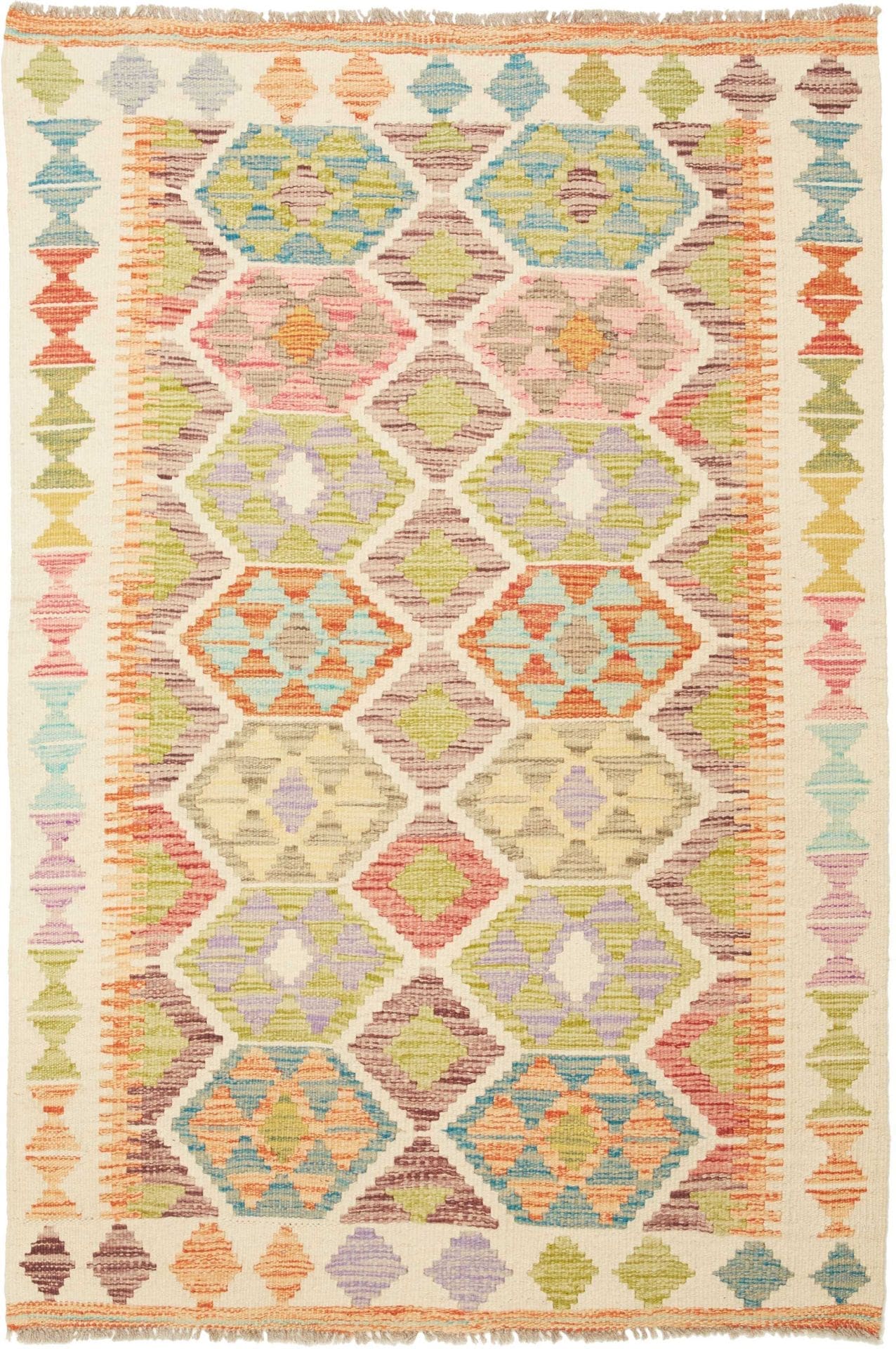 Kelim Teppich 102 x 145 cm, Handgewebt, Wolle, Orientteppich