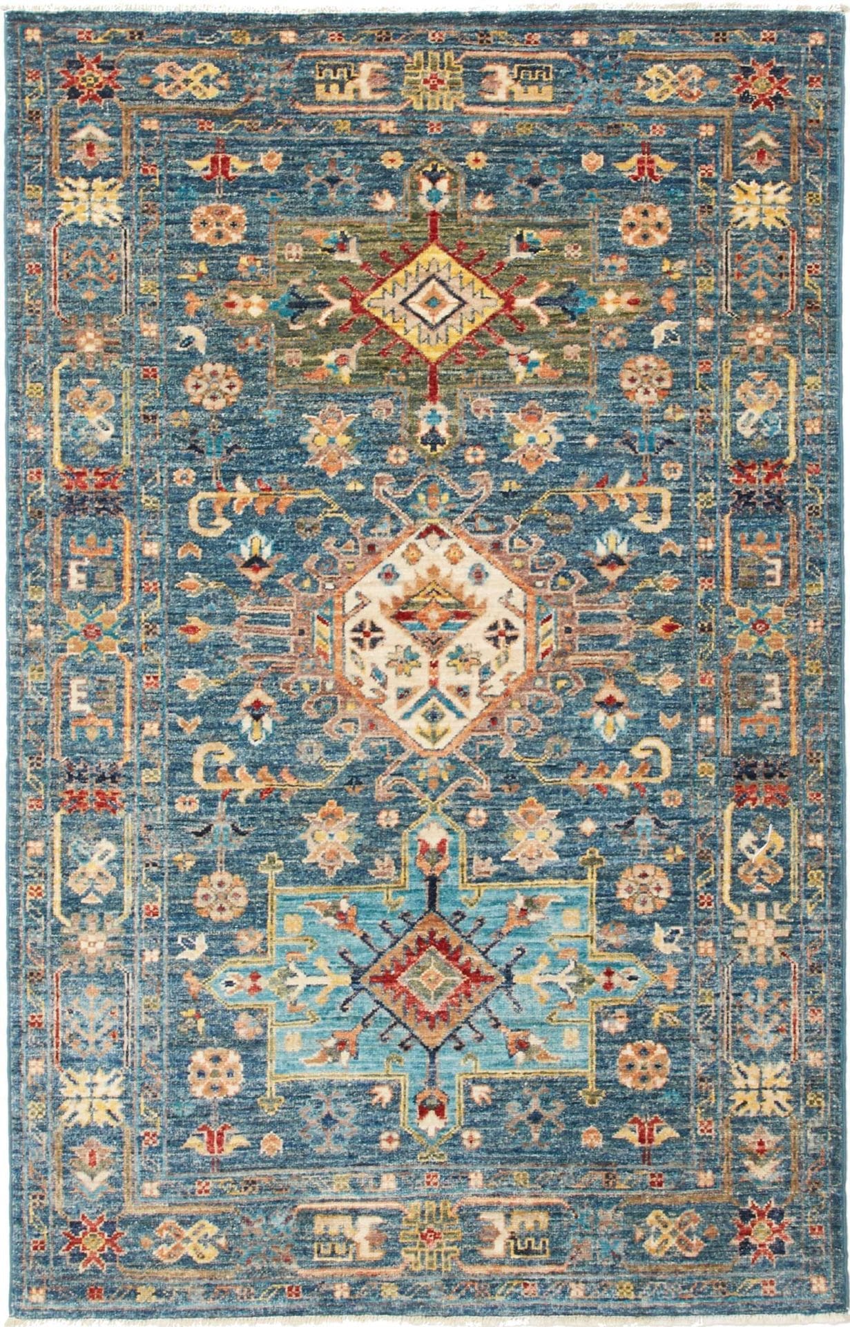 Samarkand Orientteppich 105 x 157cm, Schurwolle, handgeknüpft