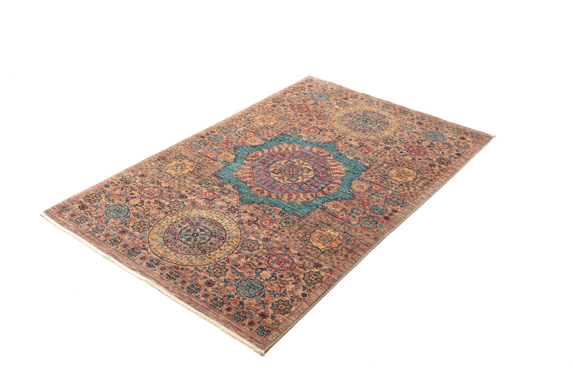 Mamluk Orientteppich 100 x 153 cm, Schurwolle, handgeknüpft
