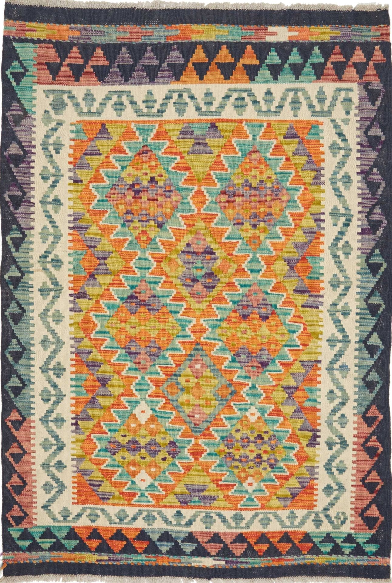 Kelim Teppich 100 x 148 cm – Handgewebt, rustikales Flair