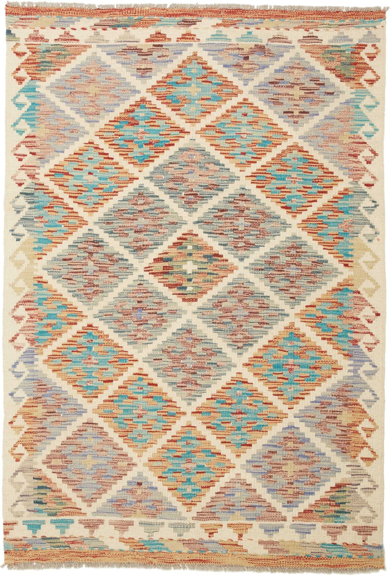 Handgewebter Kelim 101 x 144 cm aus Schurwolle - Orientteppich