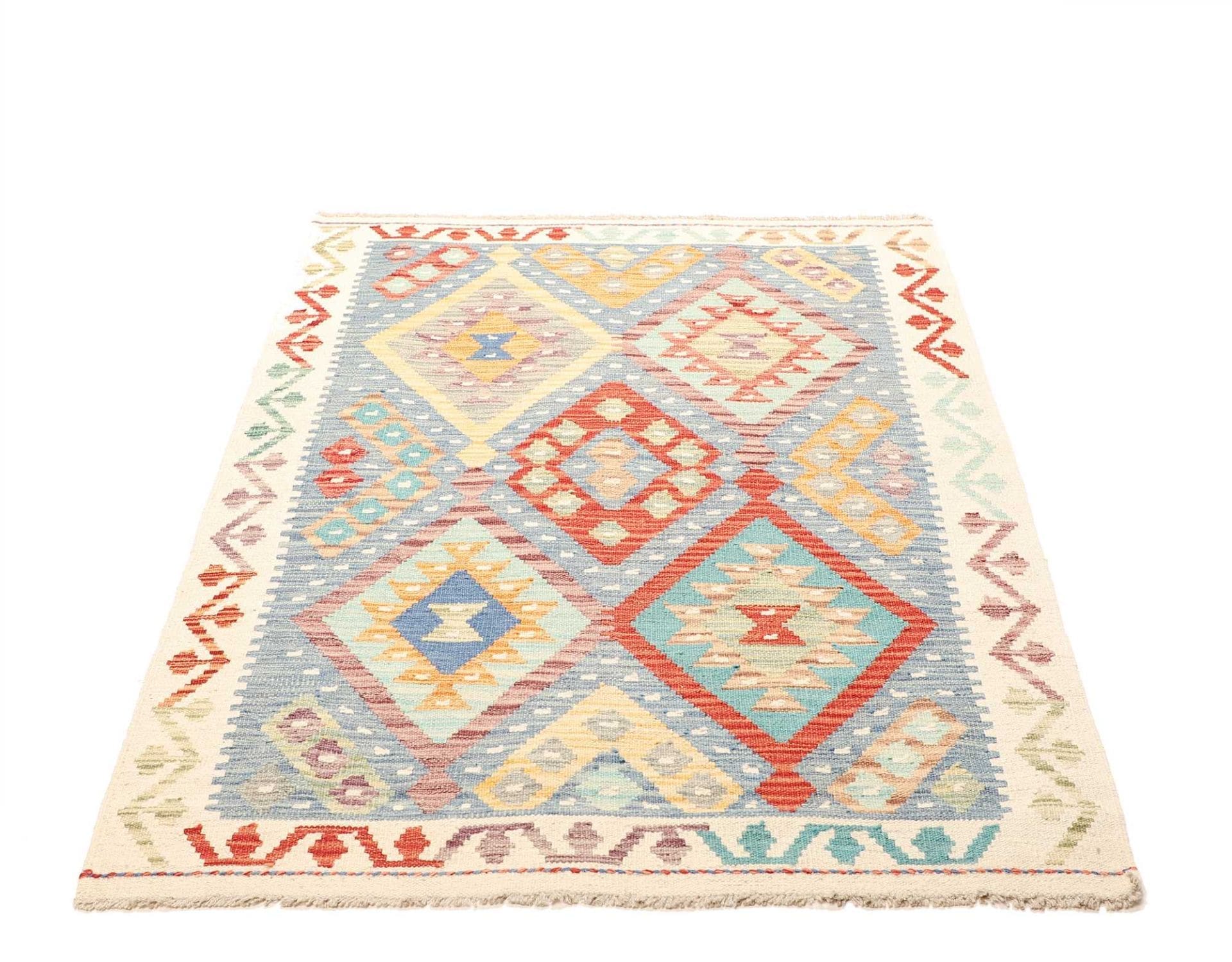 Kelim Teppich 110 x 148cm aus Schurwolle, handgewebt, orientalisch
